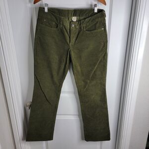 J. Crew Women's Size 31R Favorite Fit Corduroy Pants Chino Green Straight EUC